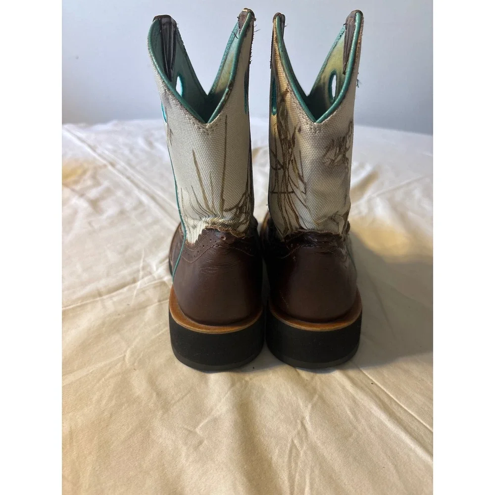 Ariat Fatbaby Western Boots Girls 1 Brown Camo Good True Timber Leather